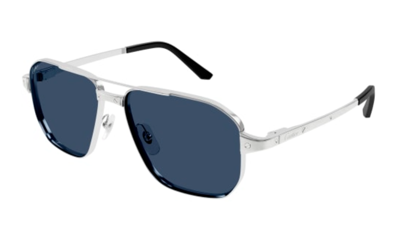 Santos de Cartier Aviator Metal Polarized Sunglasses