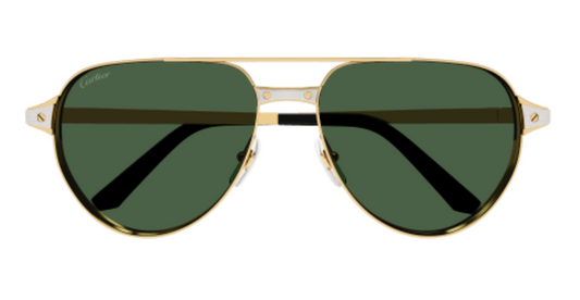 Santos de Cartier Aviator Metal Polarized Sunglasses