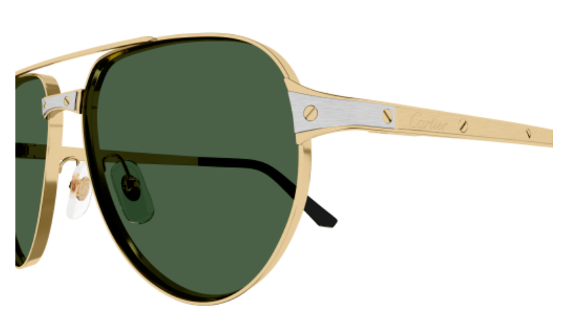 Santos de Cartier Aviator Metal Polarized Sunglasses
