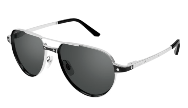 Santos de Cartier Aviator Metal Polarized Sunglasses