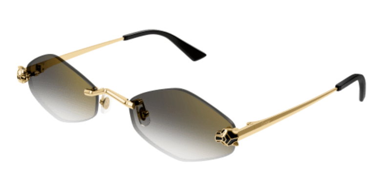 Panthère de Cartier Hexagonal Rimless Sunglasses