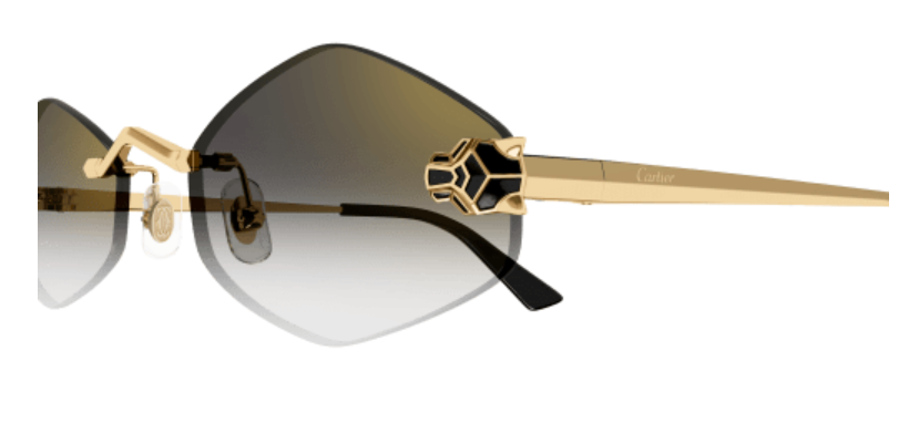 Panthère de Cartier Hexagonal Rimless Sunglasses