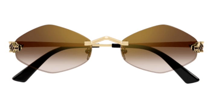 Panthère de Cartier Hexagonal Rimless Sunglasses