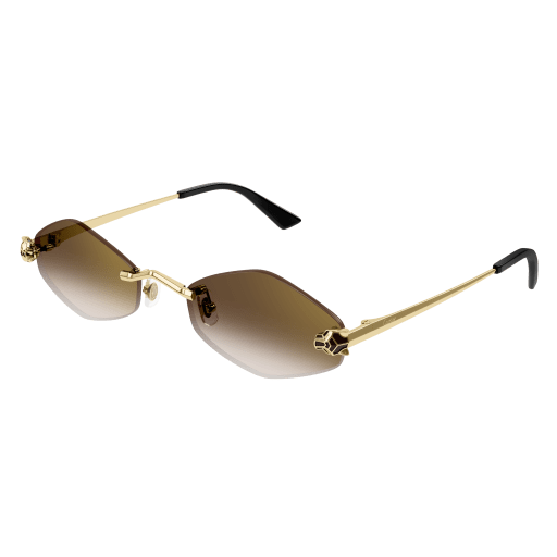 Panthère de Cartier Hexagonal Rimless Sunglasses