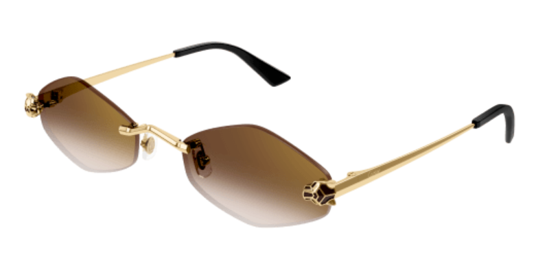 Panthère de Cartier Hexagonal Rimless Sunglasses