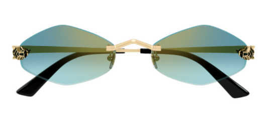 Panthère de Cartier Hexagonal Rimless Sunglasses