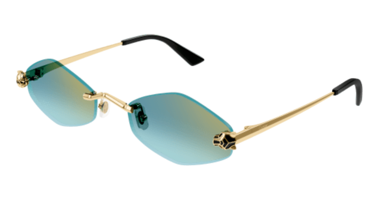 Panthère de Cartier Hexagonal Rimless Sunglasses