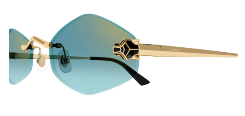 Panthère de Cartier Hexagonal Rimless Sunglasses