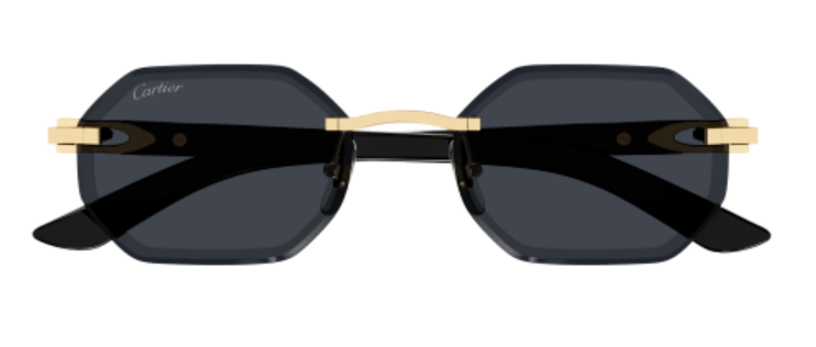 C Allongé de Cartier Motif Hexagonal Wood/Horn Sunglasses