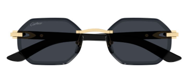 C Allongé de Cartier Motif Hexagonal Wood/Horn Sunglasses