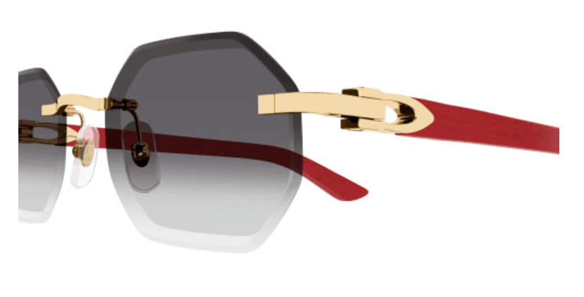 C Allongé de Cartier Motif Hexagonal Wood/Horn Sunglasses