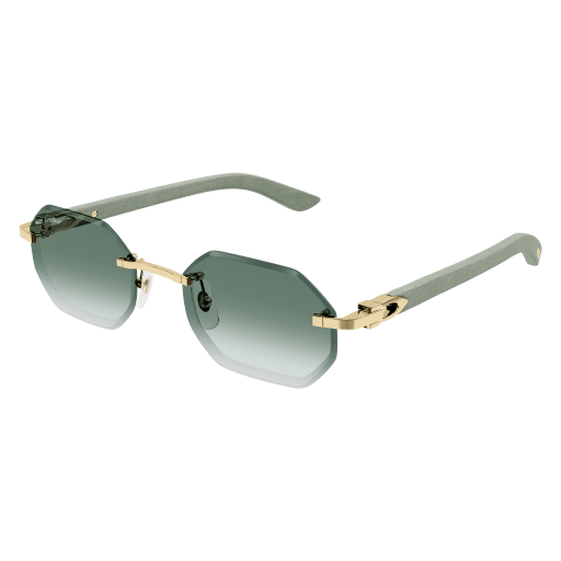 C Allongé de Cartier Motif Hexagonal Wood/Horn Sunglasses