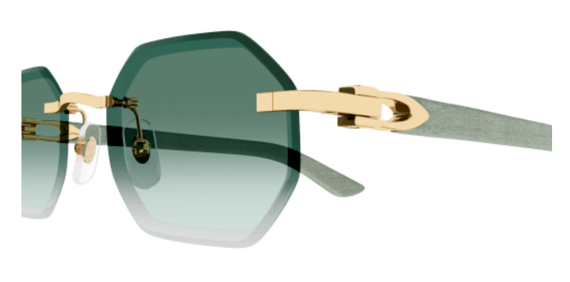 C Allongé de Cartier Motif Hexagonal Wood/Horn Sunglasses