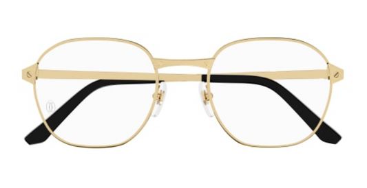 Santos de Cartier Square Metal Eyeglasses