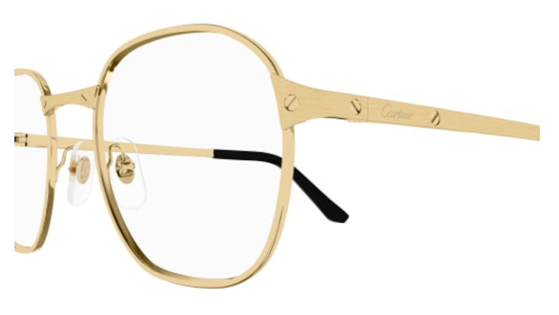 Santos de Cartier Square Metal Eyeglasses
