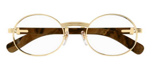 Première de Cartier Oval Wood/Horn Eyeglasses