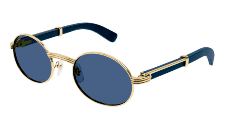 Première de Cartier Oval Wood/Horn Sunglasses