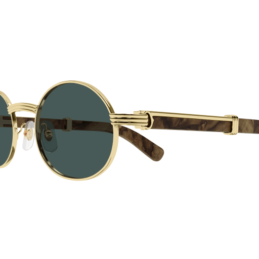 Première de Cartier Oval Wood/Horn Sunglasses