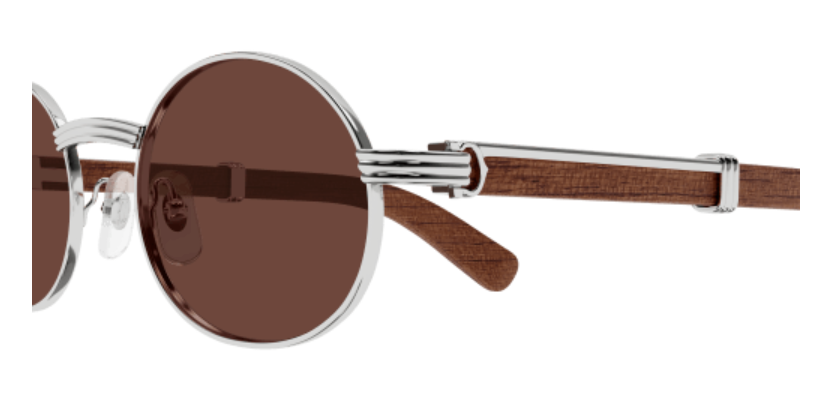 Première de Cartier Oval Wood/Horn Sunglasses