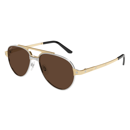 Santos de Cartier Aviator Metal Polarized Sunglasses