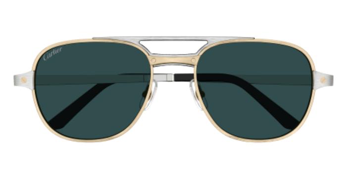 Santos de Cartier Aviator Metal Polarized Sunglasses