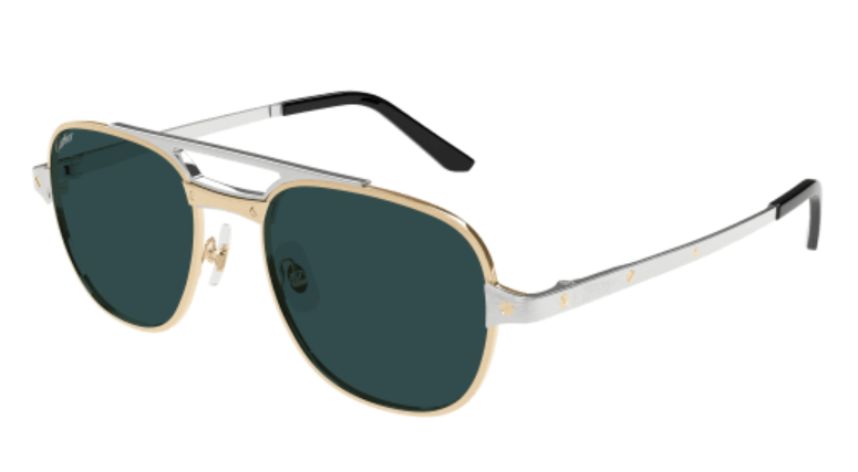 Santos de Cartier Aviator Metal Polarized Sunglasses