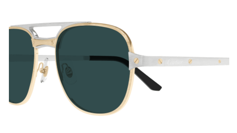 Santos de Cartier Aviator Metal Polarized Sunglasses