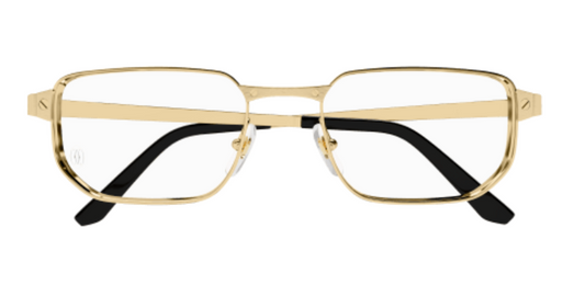 Santos de Cartier Rectangular Metal Eyeglasses