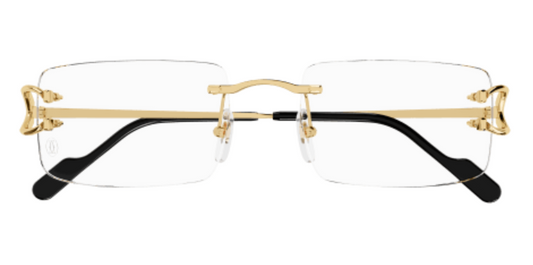 Signature C de Cartier Rectangular Metal Eyeglasses