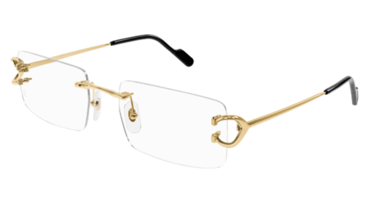 Signature C de Cartier Rectangular Metal Eyeglasses