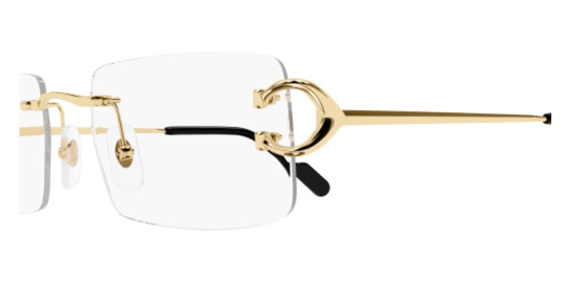 Signature C de Cartier Rectangular Metal Eyeglasses