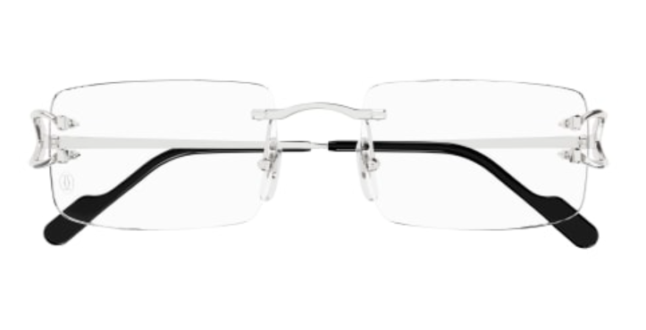 Signature C de Cartier Rectangular Metal Eyeglasses