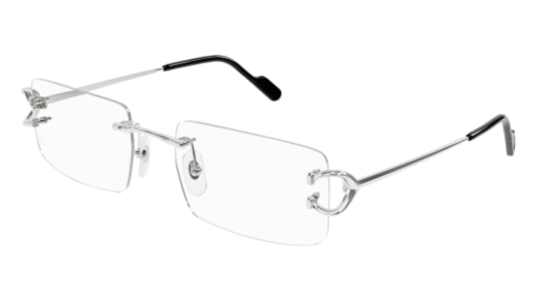 Signature C de Cartier Rectangular Metal Eyeglasses