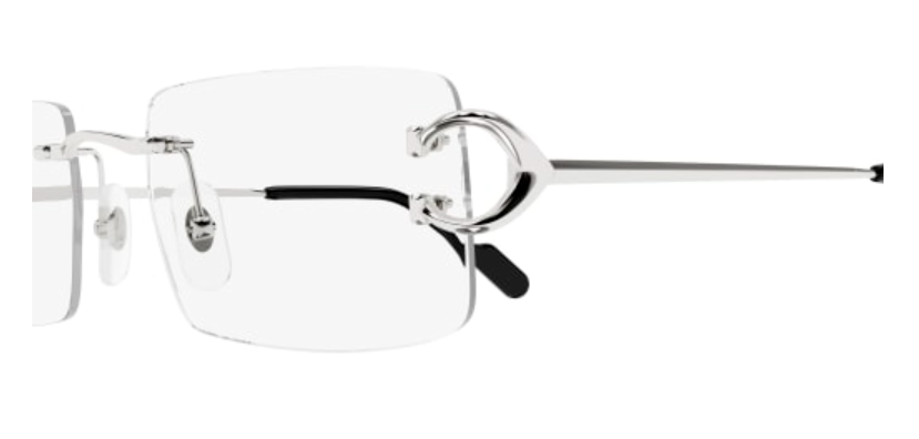 Signature C de Cartier Rectangular Metal Eyeglasses