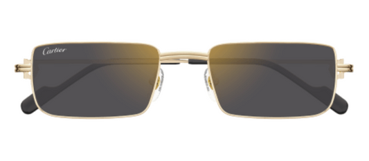 Première de Cartier Rectangular Metal Sunglasses