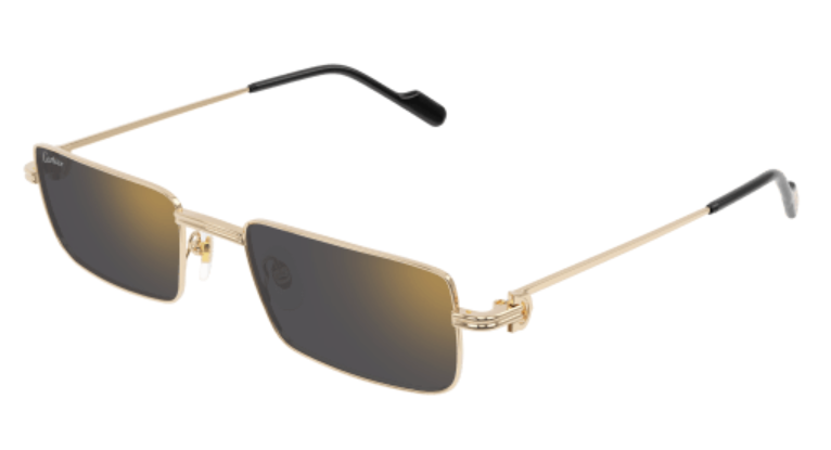 Première de Cartier Rectangular Metal Sunglasses