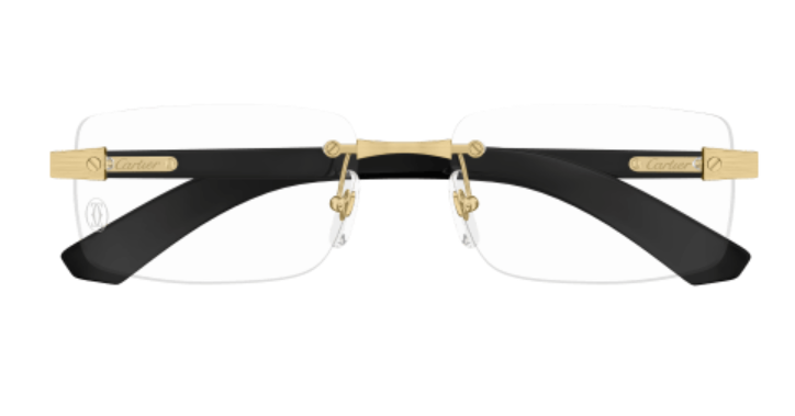 C Allongé de Cartier Motif Rimless Wood Eyeglasses