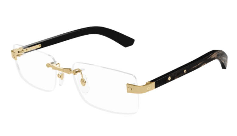 C Allongé de Cartier Motif Rimless Wood Eyeglasses