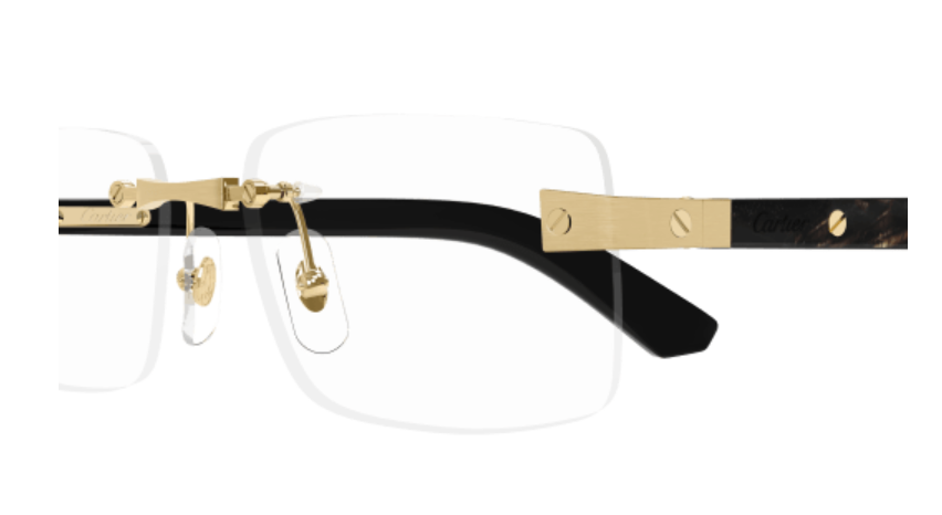 C Allongé de Cartier Motif Rimless Wood Eyeglasses