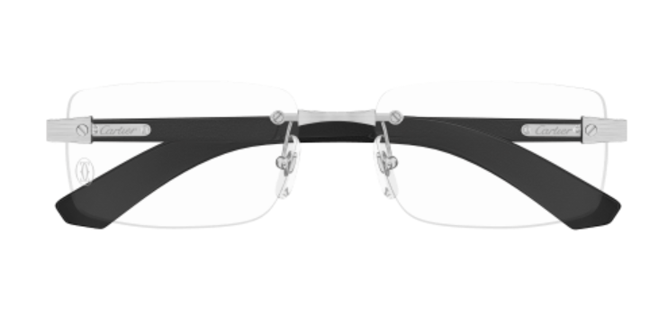 C Allongé de Cartier Motif Rimless Wood Eyeglasses