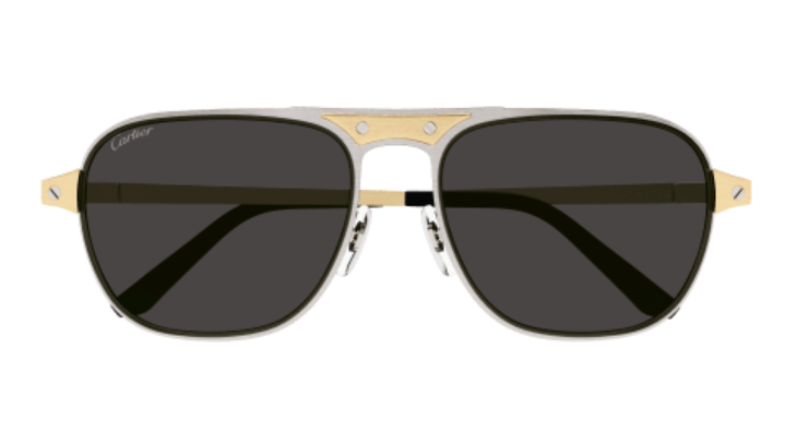 Santos de Cartier Aviator Metal Sunglasses
