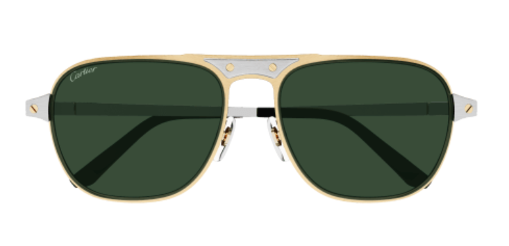 Santos de Cartier Aviator Metal Sunglasses