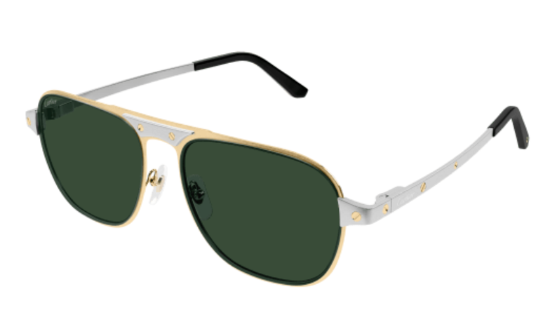 Santos de Cartier Aviator Metal Sunglasses