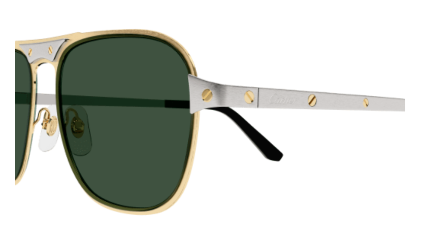 Santos de Cartier Aviator Metal Sunglasses