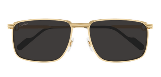 Première de Cartier Rectangular Metal Sunglasses