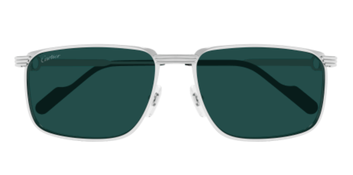 Première de Cartier Rectangular Metal Sunglasses