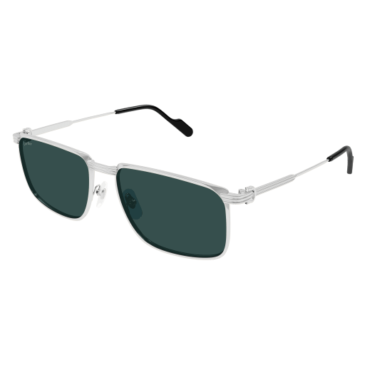 Première de Cartier Rectangular Metal Sunglasses