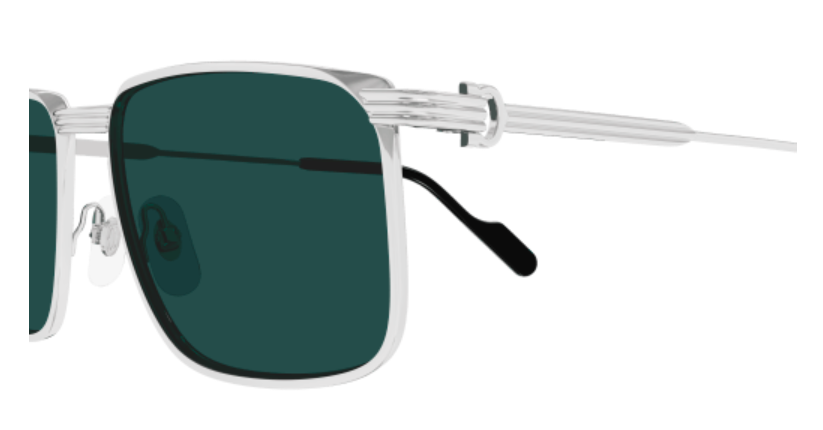 Première de Cartier Rectangular Metal Sunglasses