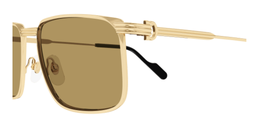 Première de Cartier Rectangular Metal Sunglasses