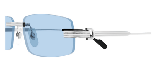 Première de Cartier Rectangular Metal Sunglasses